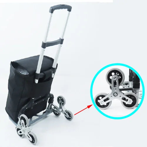 Foldable Trolley Climbing Stairs Cart Upstairs Cargo Transport folded Trolley with Wheels Trailer Truck Moving Tools