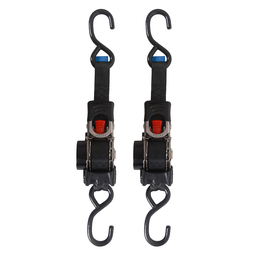 2 Pack Bolt-On Retractable Ratchet Straps Stainless Steel Ratchet Tie Down Straps Heavy Duty Auto Retracting Ratchet Straps