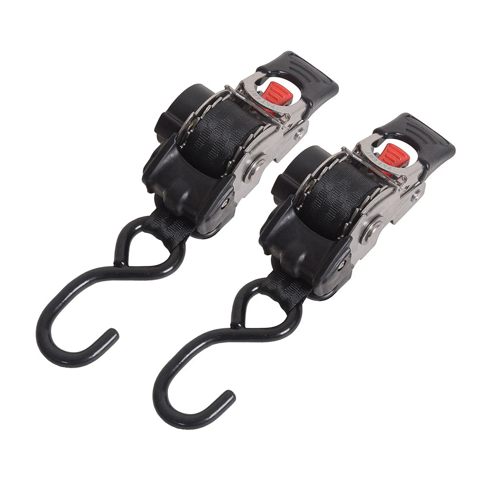 2 Pack Bolt-On Retractable Ratchet Straps Stainless Steel Ratchet Tie Down Straps Heavy Duty Auto Retracting Ratchet Straps