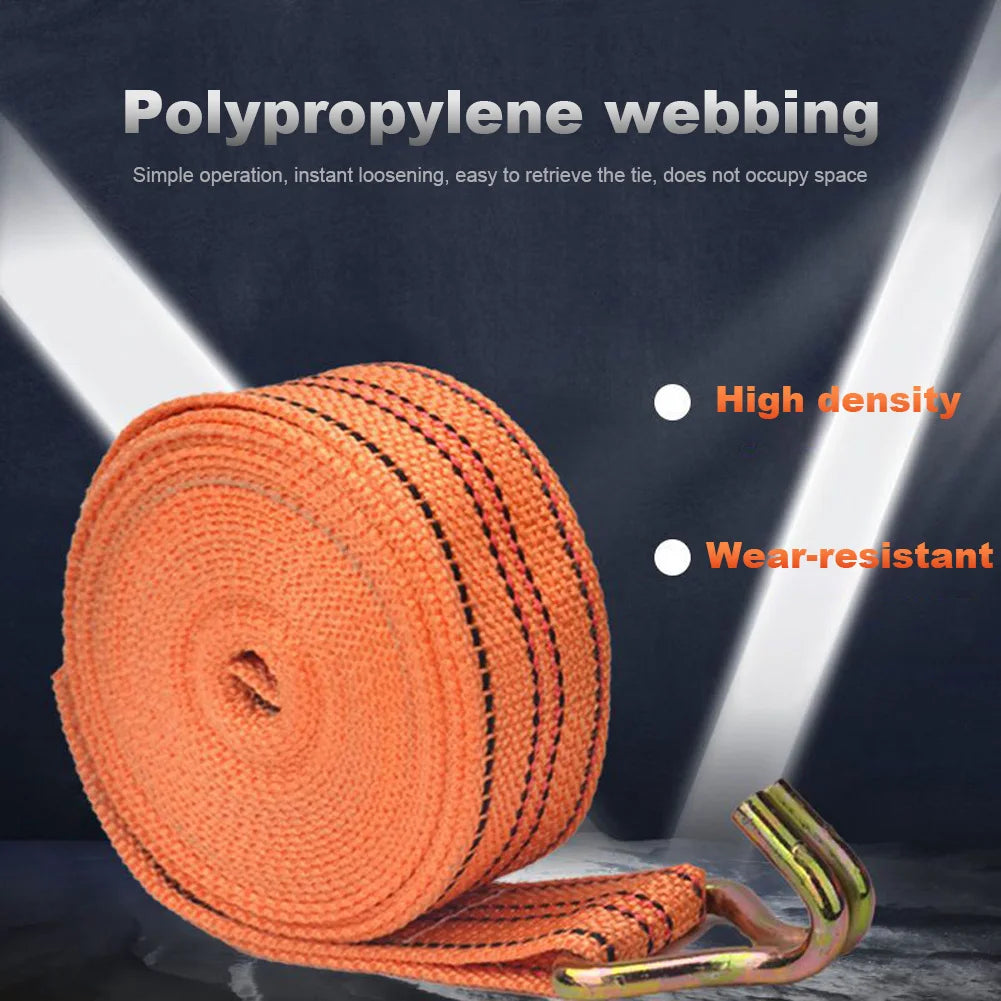 40mm Heavy Duty Ratchet Tie Down, 6/8/10M Truck Strapping, Binding Strap Rope with Tensioner for Secure Fastening Tow Strap