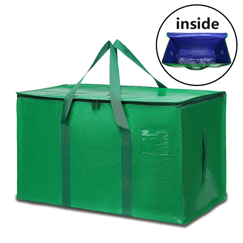 4/8/10 Pack Extra Large Moving Bags with Zippers Carrying Handles Heavy Duty Storage Tote Moving Boxes for Space Saving