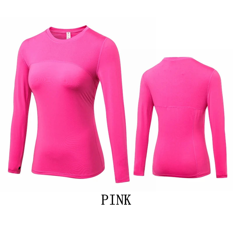 Long Sleeve Workout Shirts Women Quick Dry Gym Athletic T-Shirt Running Hiking Yoga Top with Thumb Hole Slim Fit