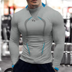 Men Workout Long Sleeve T-shirt Gym Shirt Round Neck Slim Fit T-shirt Sweat Absorption Workout Tees Quick Dry Sports T-shirts
