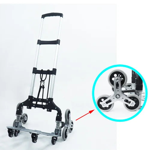 Foldable Trolley Climbing Stairs Cart Upstairs Cargo Transport folded Trolley with Wheels Trailer Truck Moving Tools