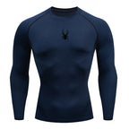 Men's Long Sleeves Fitness T-shirt Gym Compression Dry Fit T-shirt Sportswear Spring And Autumn Outdoor Sports Running Tees Tops
