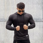 Gym Fitness T-shirt Men Casual Long Sleeve Skinny Shirt Male Bodybuilding Tees Tops Running Sports Quick Dry Training Clothing