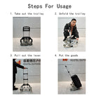 Foldable Trolley Climbing Stairs Cart Upstairs Cargo Transport folded Trolley with Wheels Trailer Truck Moving Tools