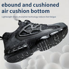 Men's Steel Toe & Puncture Proof Breathable Work Boots, Comfy Non Slip Lace Up Durable Safety Shoes For Men's Outdoor Activities