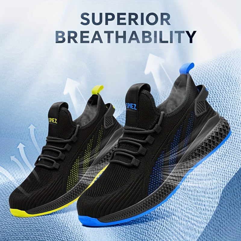 SPIEZ Unisex Safety Shoes With Composite Toe Cap, Puncture Proof Breathable Work Shoes For Women, Slip On Fashion Sneakers For Work And Daily Wear