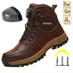 Men'S Steel Toe & Puncture Proof Breathable Work Boots - Non-Slip Lace-Up Safety Shoes with Durable Rubber Sole, Ergonomic Design & Cushioned Insole for Outdoor Hiking, Training, Casual Wear, Steel Toe Boots, Hiking Footwear,