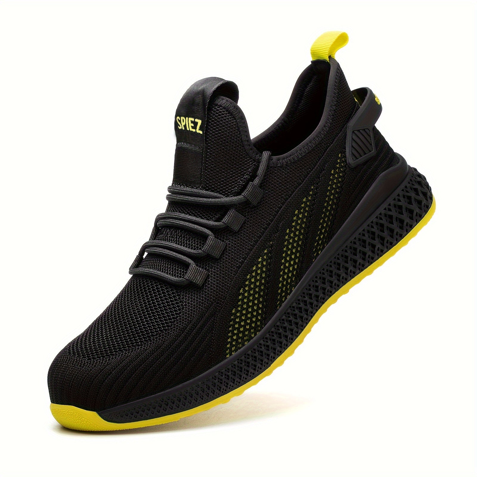 SPIEZ Unisex Safety Shoes With Composite Toe Cap, Puncture Proof Breathable Work Shoes For Women, Slip On Fashion Sneakers For Work And Daily Wear