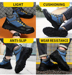 GUYISA Steel Head Men'S Steel Ladle Head Anti Smash, Anti stab, Wear resistant, Comfortable Soft Bottom Four Seasons Professional Safety Shoes