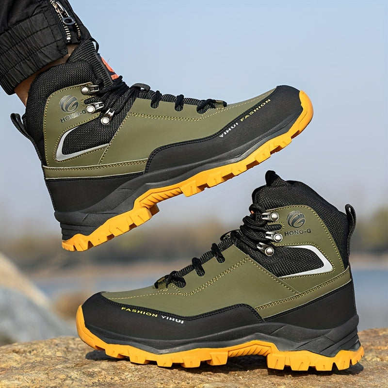 Men's Steel Toe High Top Work Boots Comfy Non Slip Vintage Lace Up Shoes For Men's Outdoor Work Out Activities Men Safety shoes