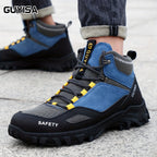 GUYISA Steel Head Men'S Steel Ladle Head Anti Smash, Anti stab, Wear resistant, Comfortable Soft Bottom Four Seasons Professional Safety Shoes