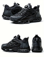 Men's Steel Toe & Puncture Proof Breathable Work Boots, Comfy Non Slip Lace Up Durable Safety Shoes For Men's Outdoor Activities