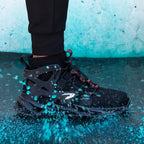 Men's Steel Toe Work Boots Safety Shoes Breathable Woven Knit Industrial Construction Sneakers