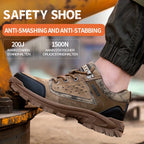 Men's Work Shoes Anti-smashing And Anti-piercing Steel Toe Shoes Anti-smashing And Anti-piercing Steel Toe Shoes Puncture Proof Anti-skid Steel Toe High Top Work Shoes Men's Steel Toe Anti-Puncture Breathable Lightweight Inde
