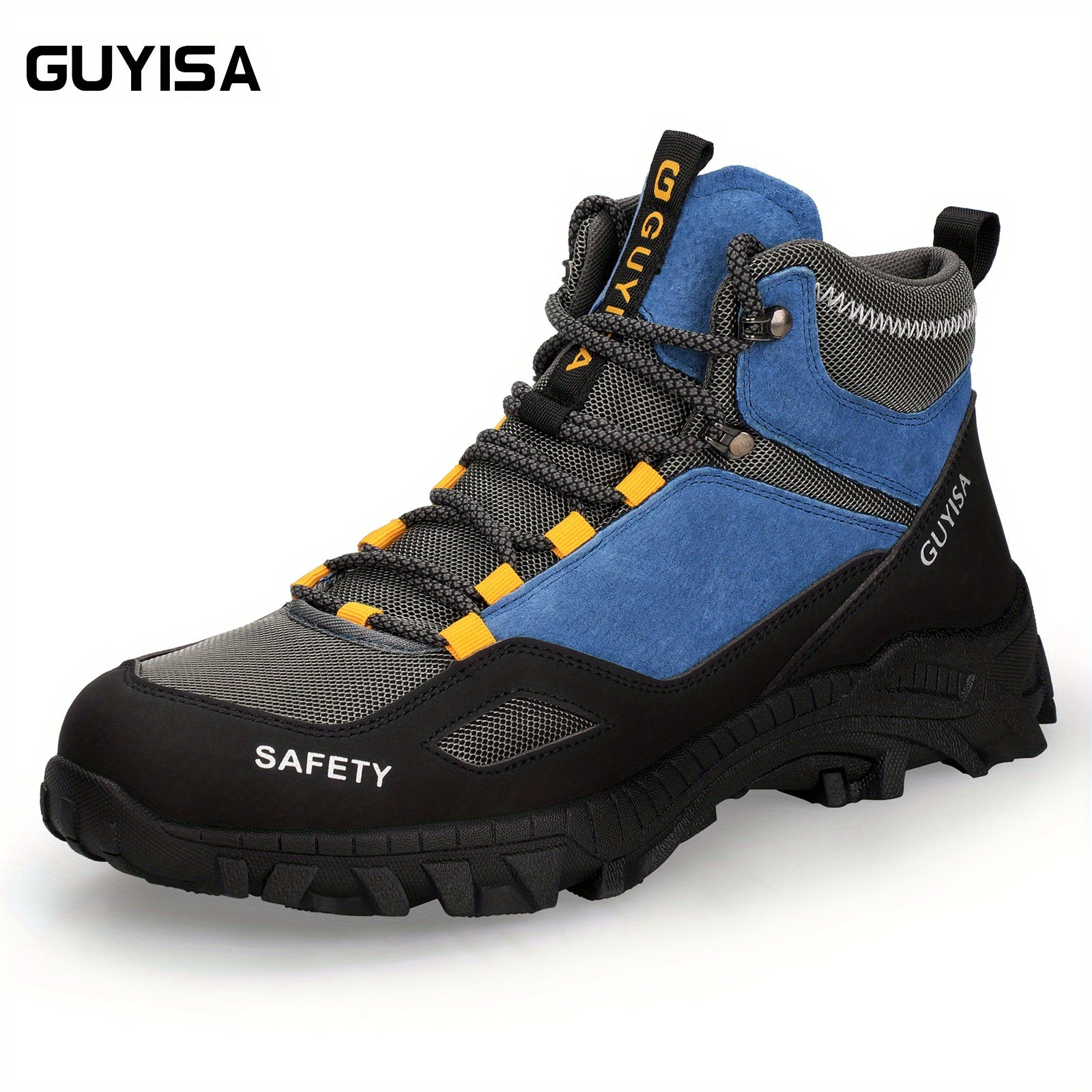 GUYISA Steel Head Men'S Steel Ladle Head Anti Smash, Anti stab, Wear resistant, Comfortable Soft Bottom Four Seasons Professional Safety Shoes